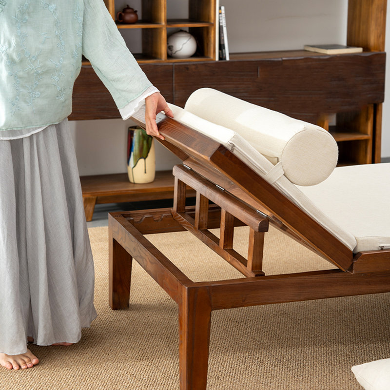 Chaise longue réglable avec tissu confortable