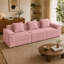 Canapé modulaire sans siège à 3 places, canapé à assise profonde avec revêtement en velours côtelé, coussins décoratifs et mousse haute résilience-1534439208