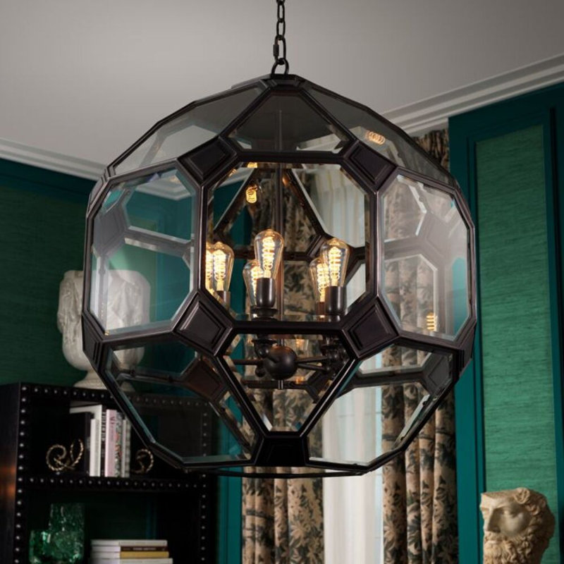 CDJ Lantern Olympia bronze highlight finish, 36.22" H x 31.5" W x 31.5" D, 5