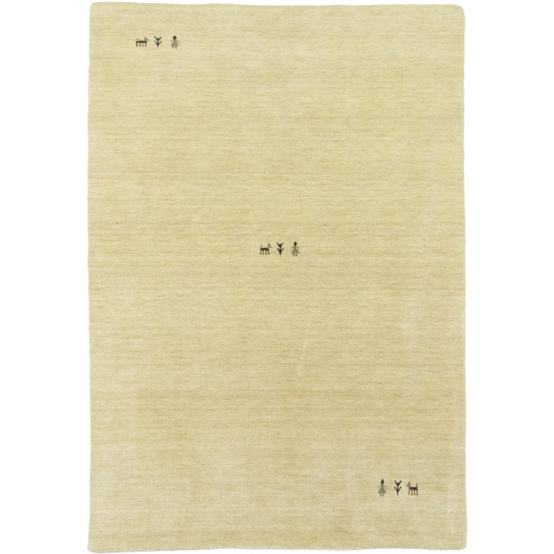 Tapis oriental moderne Oatmeal Tribal Gabbeh, Rectangle 3 pi x 5 pi