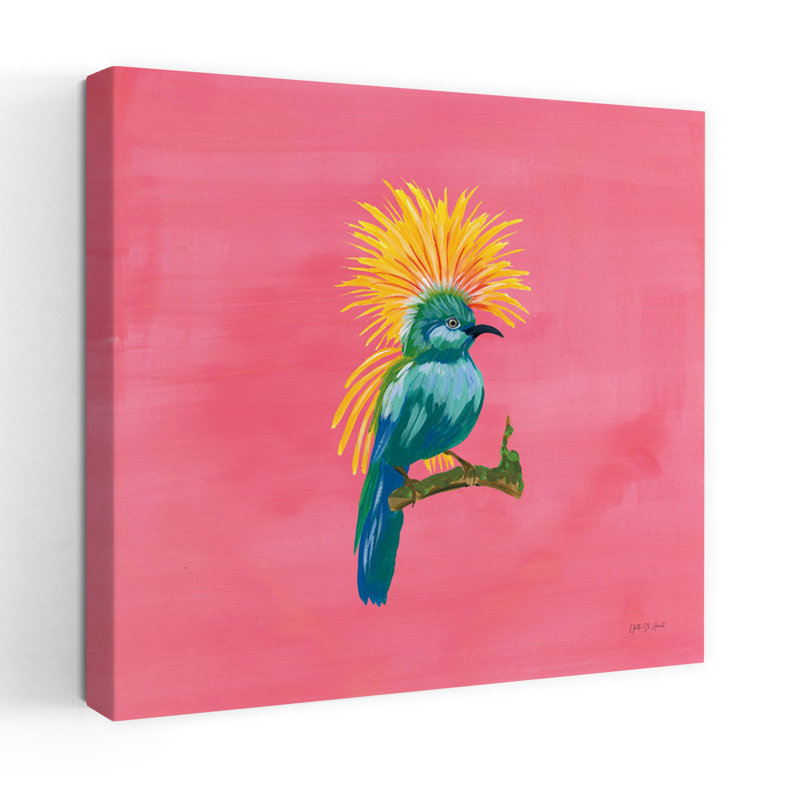 Oiseaux du paradis III, art tropical, H 18 po x l 18 po