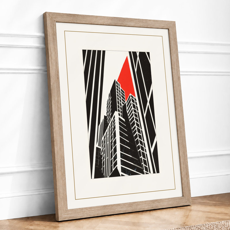 Ascending Tower Industrial - Framed Print, A4 - 29.7 x 21.0 cm, Oak