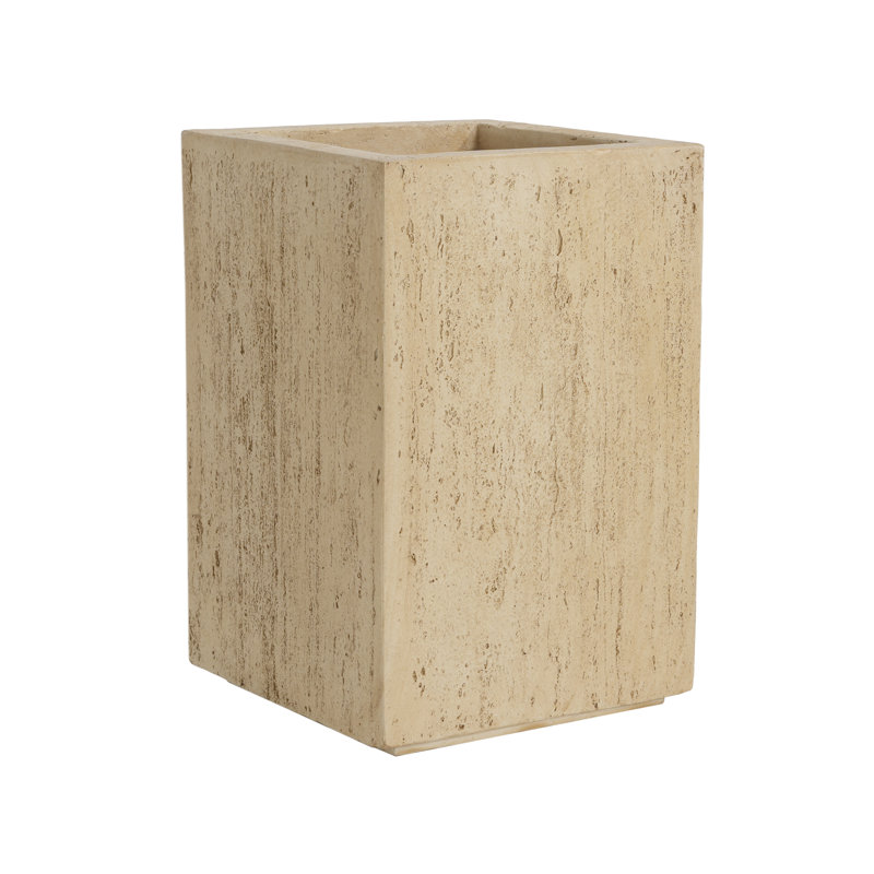 Boîte à fleurs rectangulaire en oxyde de magnésium fabriquée à la main Vance, H 19,75 po x l 13,1 po x P 13,1 po