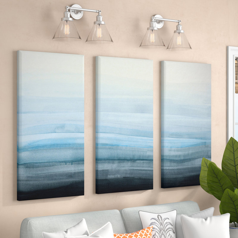 « Coastal Mist » par Norman Wyatt Jr. - Ensemble de trois impressions sur toile, 24 po x 36 po, Toile tendue, No Frame