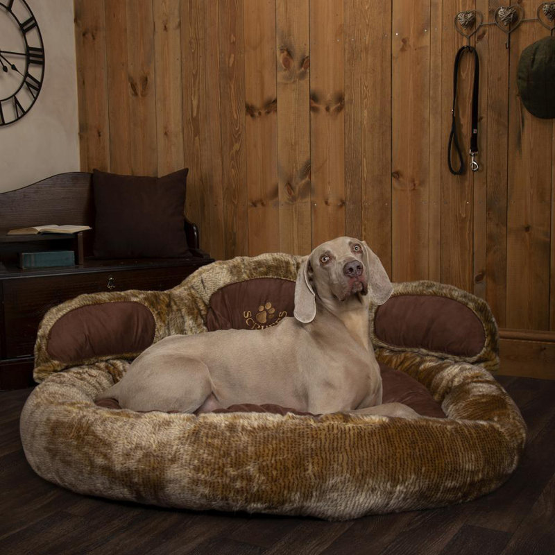 Cub Polyester Pet Bed, Teddy/Saddle Brown