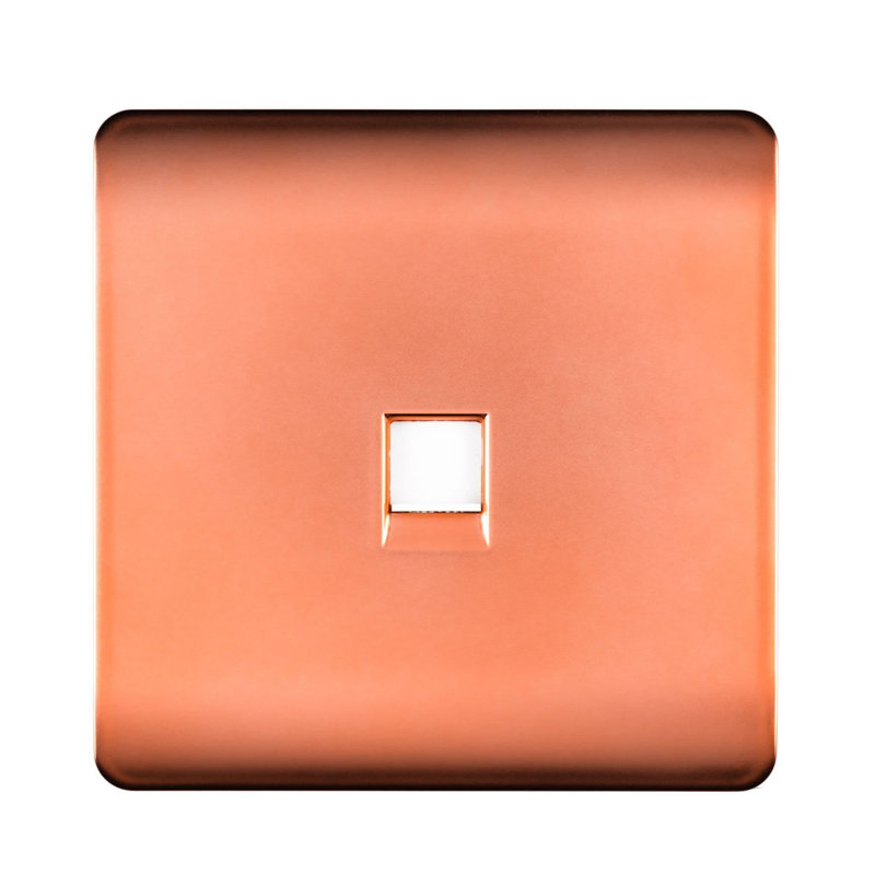 Trendi Switch 1 Gang RJ45 Cat 5e PC Ethernet Socket, Copper