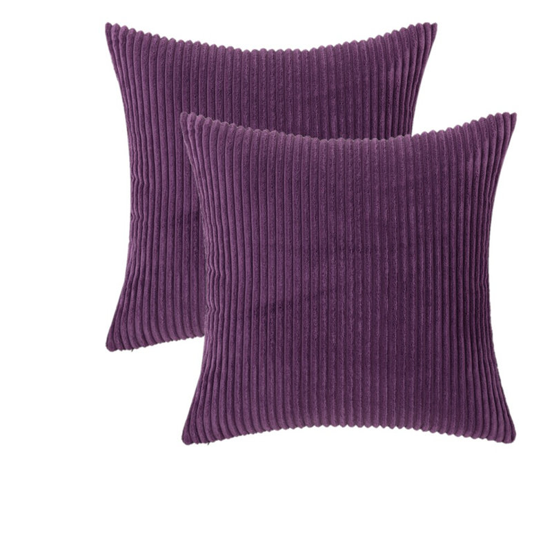 Housse de coussin à rayures, 20" x 20", Mauve