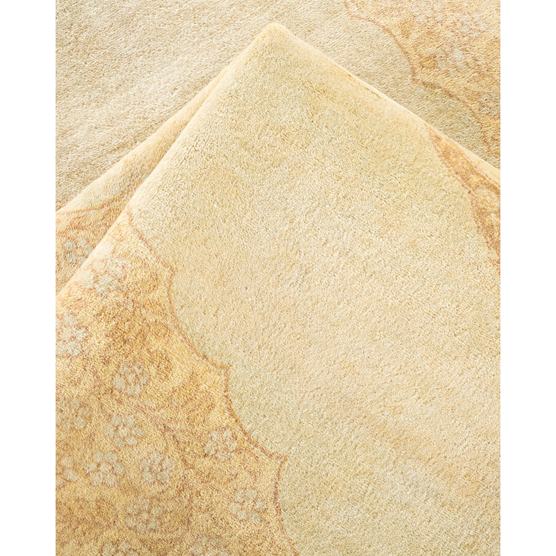 Tapis sable unique noué à la main de conception unique 6 pi 2 po x 9 pi 3 po Keller