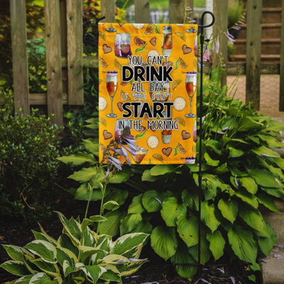 Start Drinking In The Morning Double Sided 15'' H x 11'' W Polyester Garden Flag