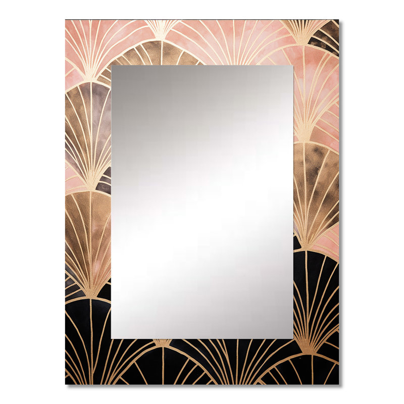 Rose Gold Radiance - Modern Wall Mirror, 32" x 24"