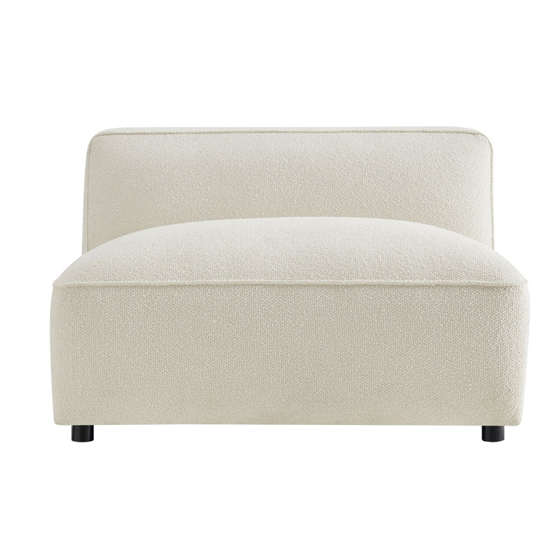 Chaise sans accoudoirs modulaire Taren Lattice Bouclé, Crème