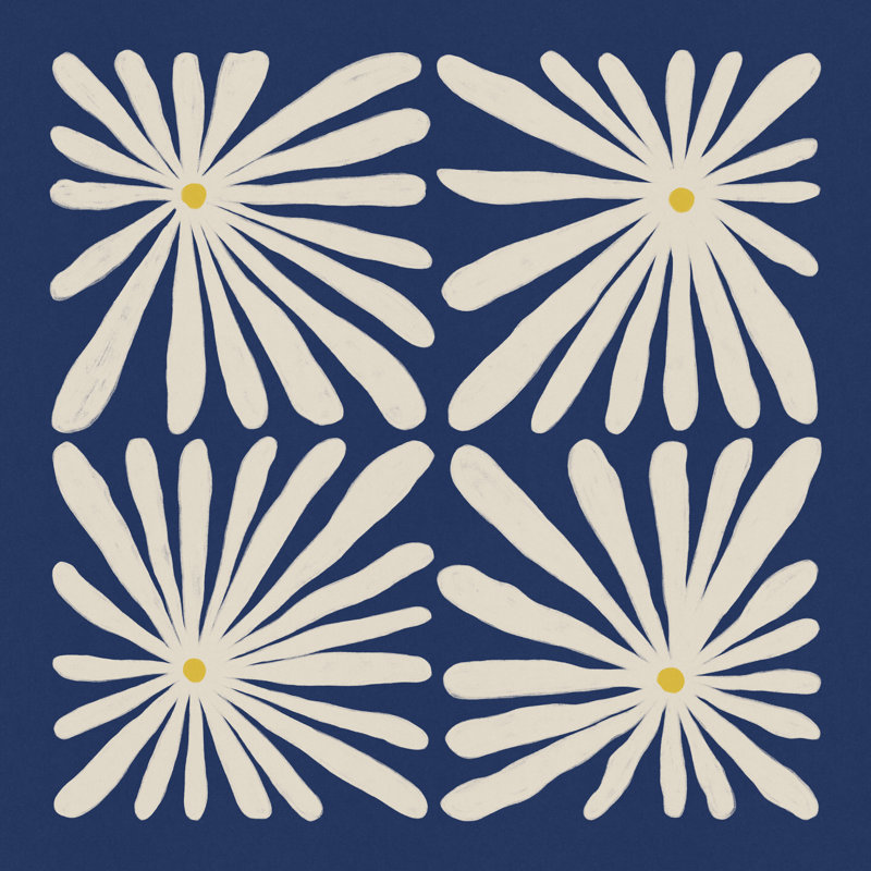 Lazy Daisies 1 par Alisa Galitsyna - reproduction, H 12 po x l 12 po x P 1,25 po, Cadre simple argenté, Non