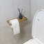 Acacia Wall Mounted Toilet Roll Holder with Shelf