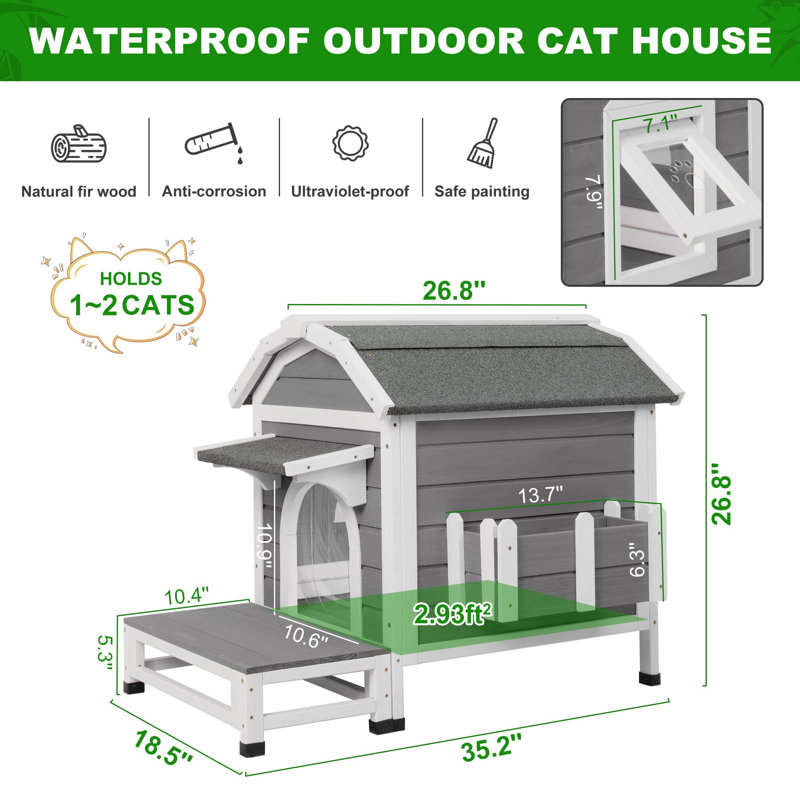 Maison pour chat avec balcon