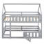 Lits simples superposés durables au-dessus de lits simples, structure en bois pour salle familiale ludique