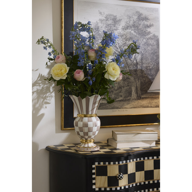 Mocha Check Ceramic Great Vase