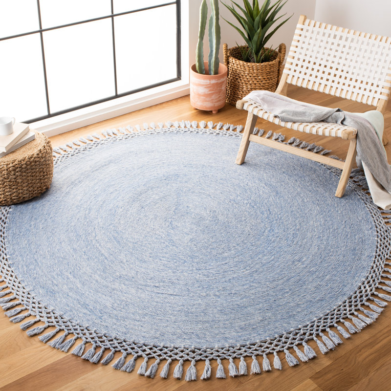 Crum Hand Tufted Performance Solid Color Rug, Round 6'