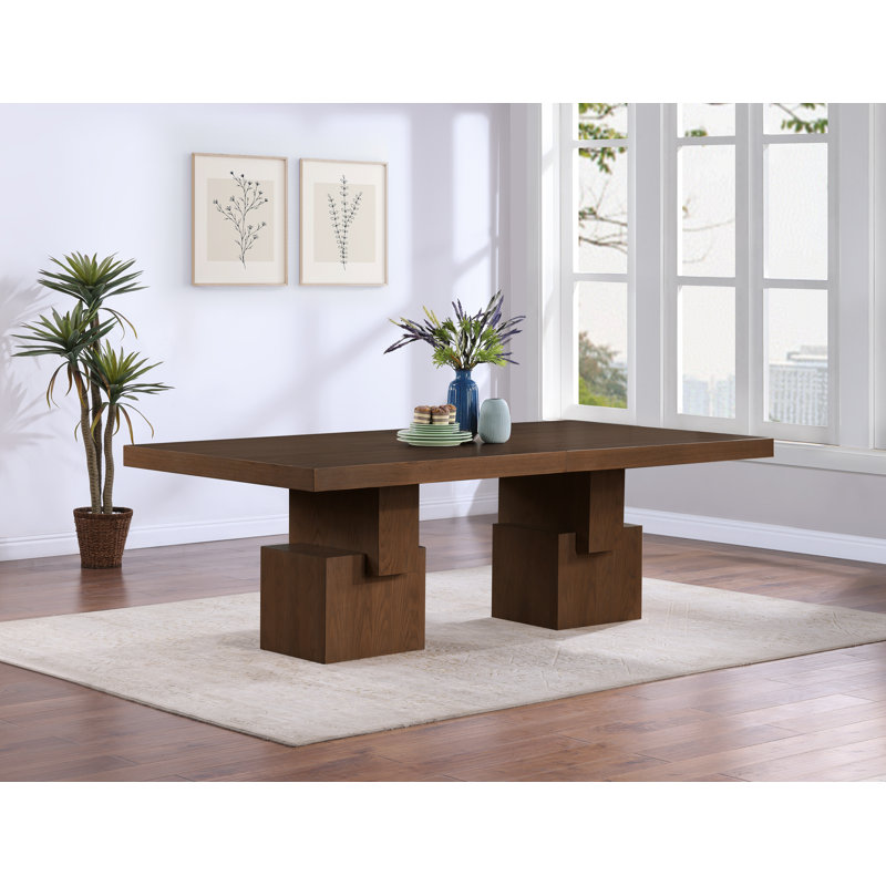 Table de salle à manger rectangulaire L 96 po x l 48 po Anzio, Brun