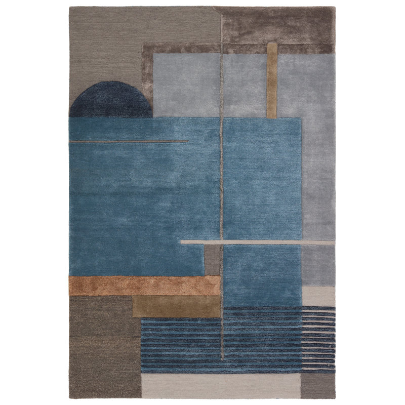 Collman Hand Tufted Abstract Indoor Rug, Rectangle 6' x 9'