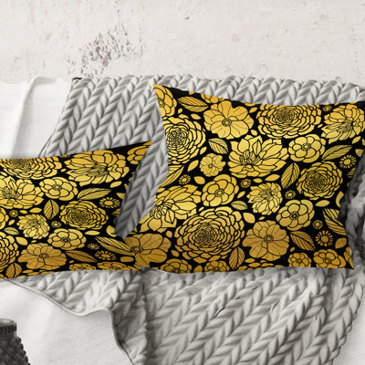 Coussin Golden Floral II - Mid-Century
