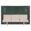Lit escamotable double avec canapé intégré, lit mural avec 4 tablettes de rangement et station de recharge USB, panneau vert + canapé beige-1663015431