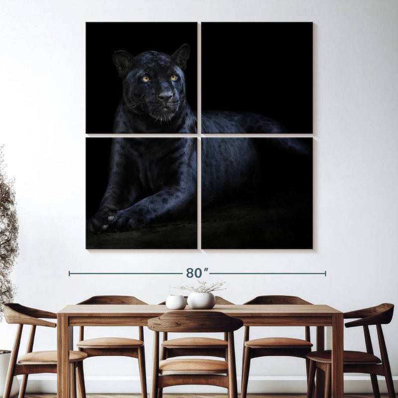 Jaguar noir Brampt, H 74 po x l 74 po
