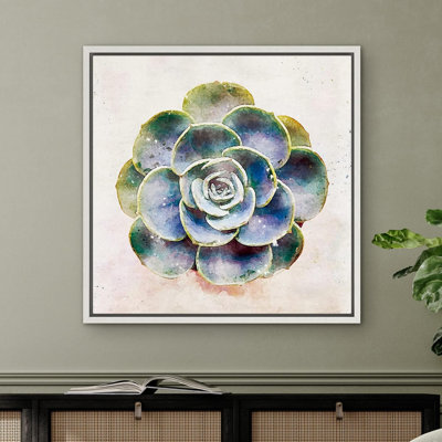Watercolor Effect Green Atlantis Succulent Floral Cactus Southwest Colorful