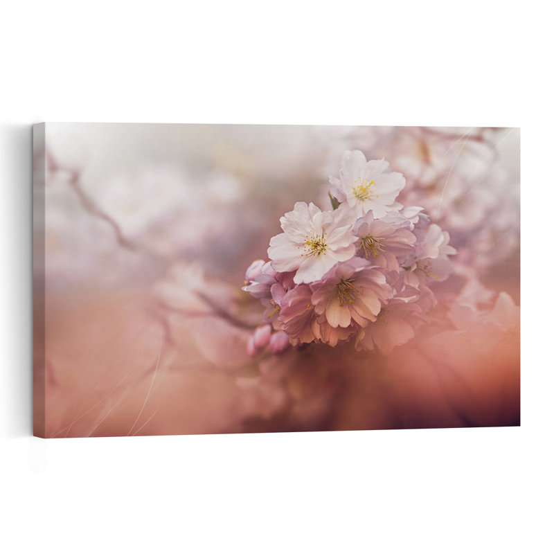 Fleurs de cerisier roses tendres, délicates, oniriques et éthérées, impression d'art mural nature, H 24 po x l 36 po