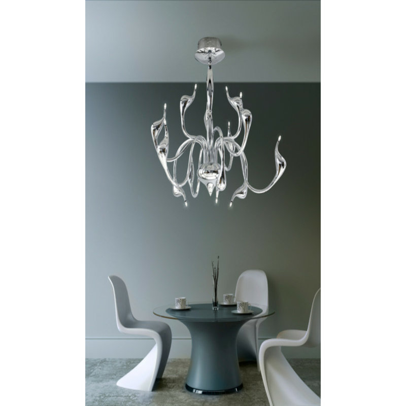Snake 12 - Light Unique/Statement Chandelier, Chrome