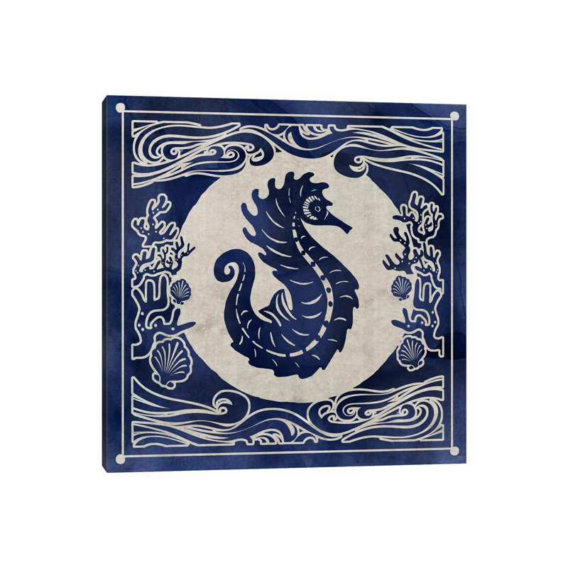 Ink Seahorse by Edward Selkirk - Wrapped Canvas Print, 30.48 cm H x 30.48 cm W