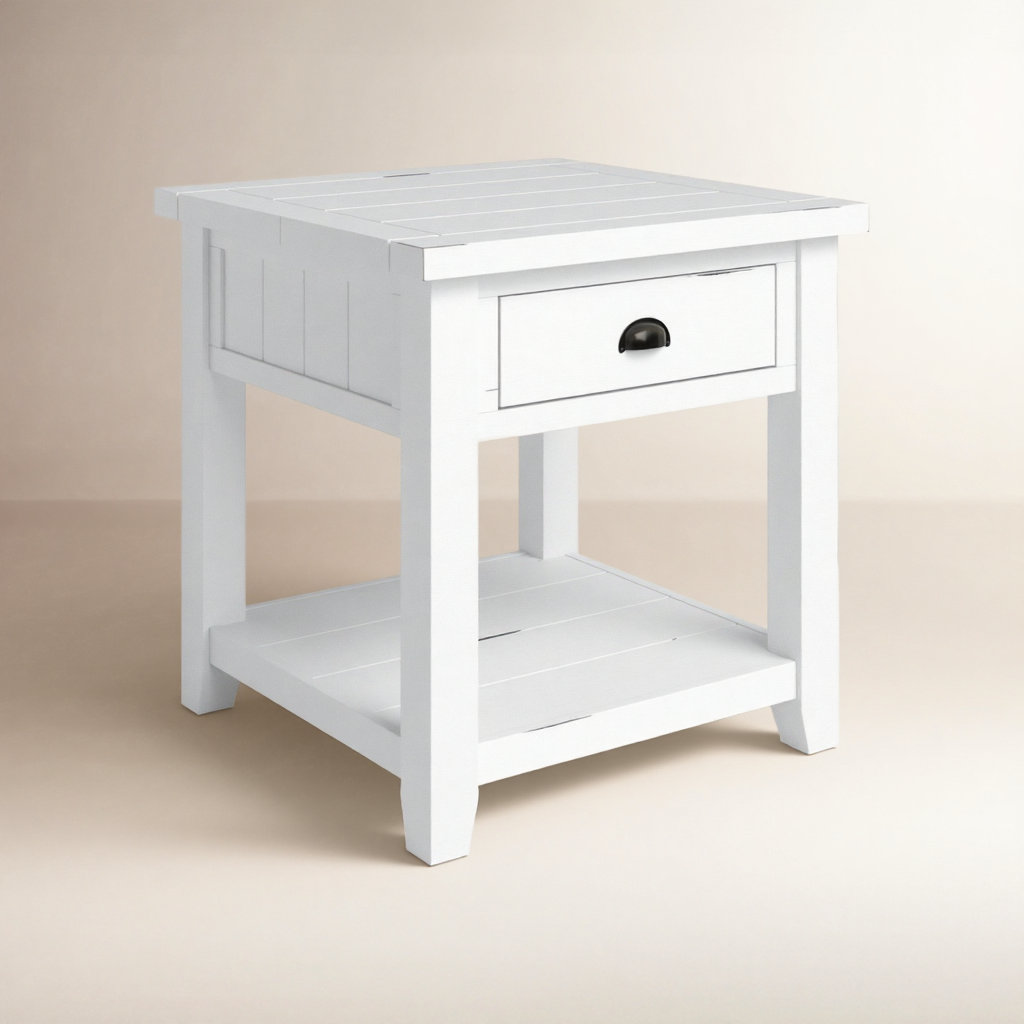 Castile 24" End Table, Weathered White