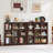 9 Cube Storage Book Shelf, 41" Tall Organizer Bookcase With Curved Edge, Wood Floor Standing 3-Tier Cubby Bookshelf With Base, Vintage Display Book Case For Bedroom, Office-161570689-160441336