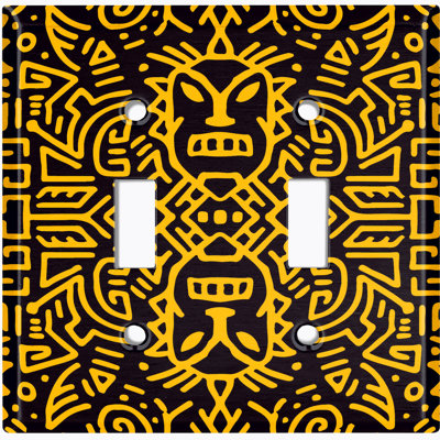 Patterned 2 - Gang Toggle Light Switch Standard Wall Plate