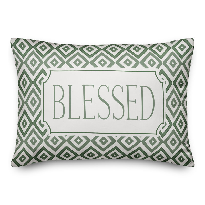  Housse et insert de coussin rectangulaire extérieur Blessed Diamonds, Vert