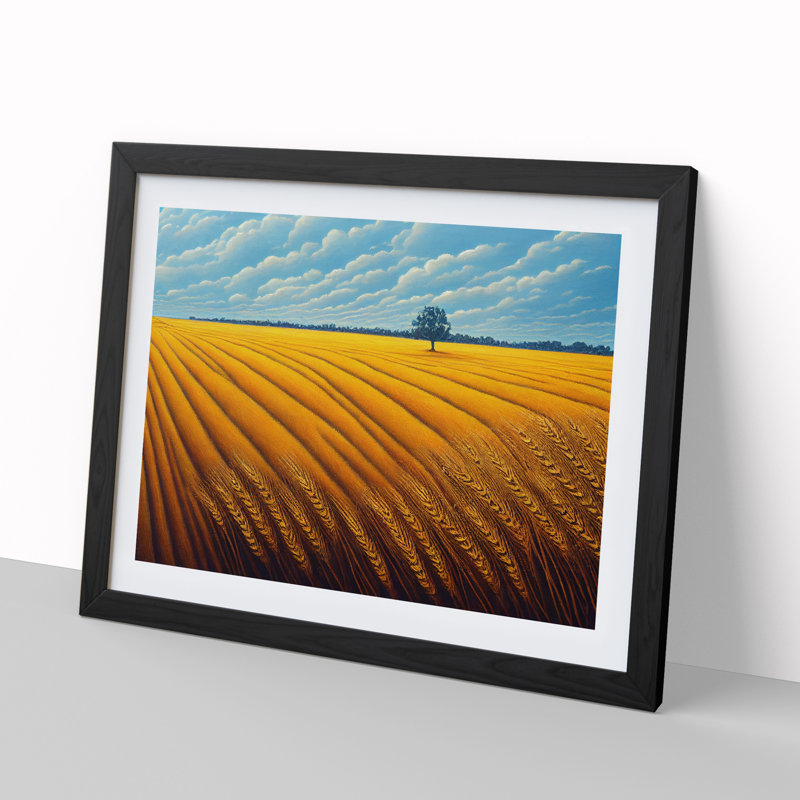 Magical Wheat Field - Framed Print, Black, 46cm H x 64cm W x 2cm D