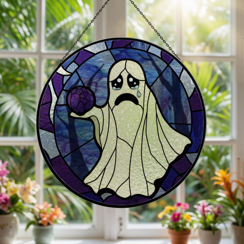 Panneau de vitrail 12 "H Ghost Ball