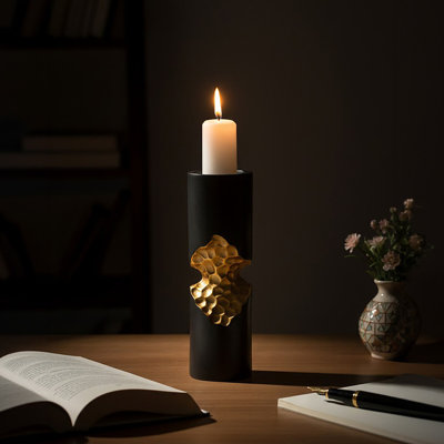H Tabletop Tealight Holder with Candle Included