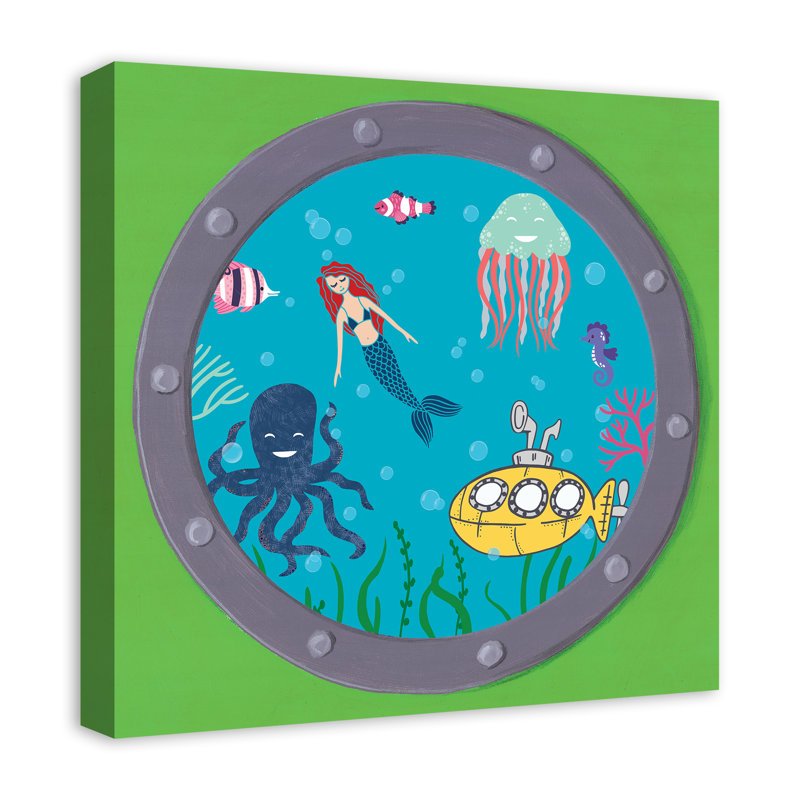 Art sous-marin de fenêtre sous-marin Mcchesney, H 20 po x l 20 po x P 1,25 po