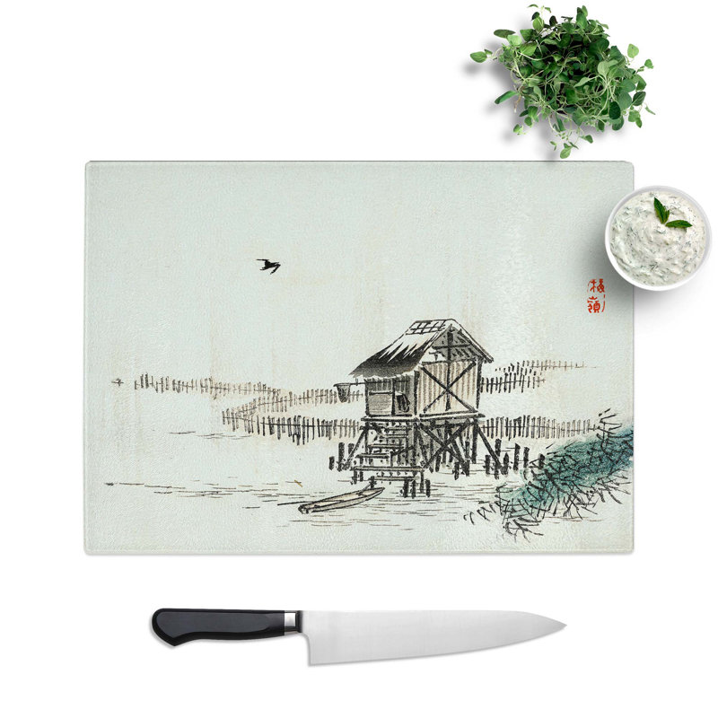 Tempered Glass in the River Chopping Board, 39 cm W x 28.5 cm L