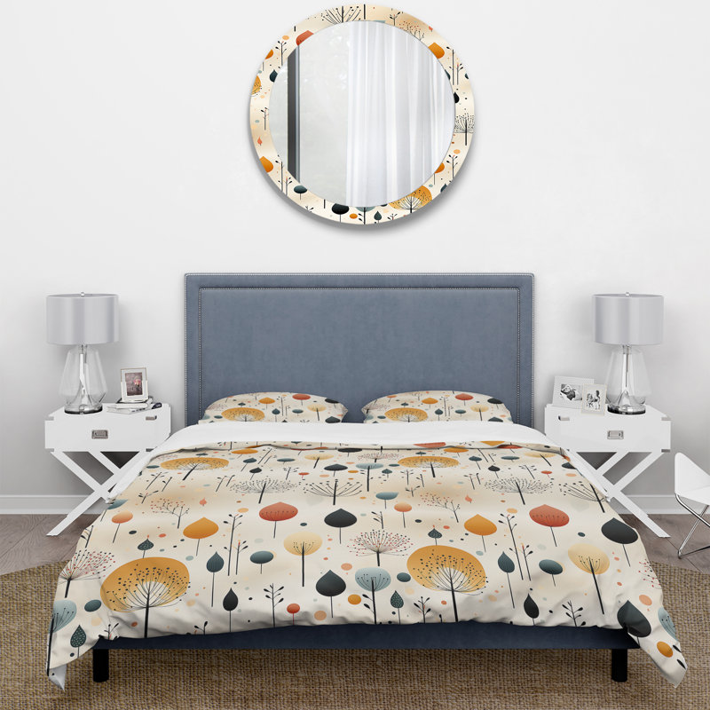 Subdued Expression I Floral Duvet Cover, Twin Duvet Cover + 1 Standard Sham