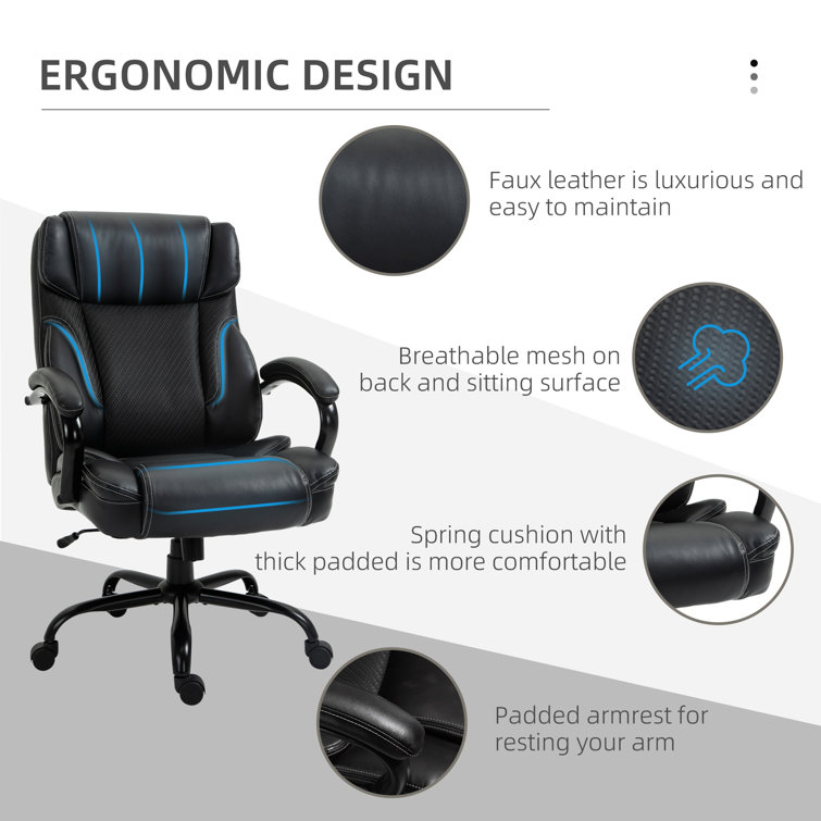 Latitude Run® Callem Executive Faux Leather Office Chair with Heavy-duty  Base and Oversized Seat Cushion & Reviews