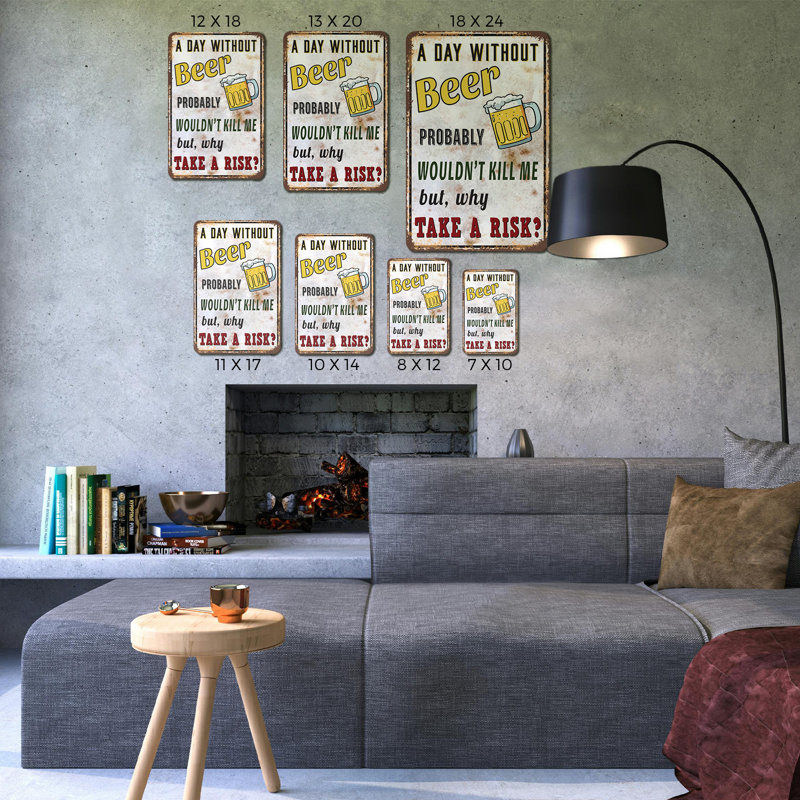 Panneau en aluminium de style rétro de 18 x 24 pouces «A Day Sans bière ne me tue pas mais pourquoi prendre le risque»