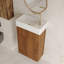 Meuble-lavabo flottant de 16,5 po avec lavabo intégré en céramique et rangement - parfait pour les petites salles de bain
