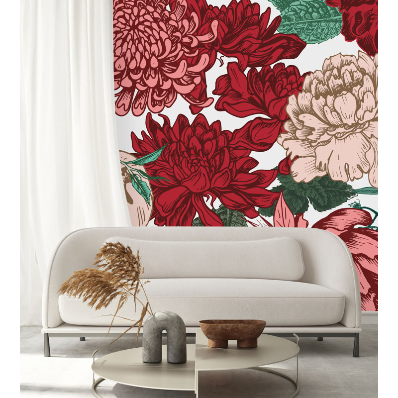 Peel & Stick Floral Wall Mural, 100" W x 8.33" L