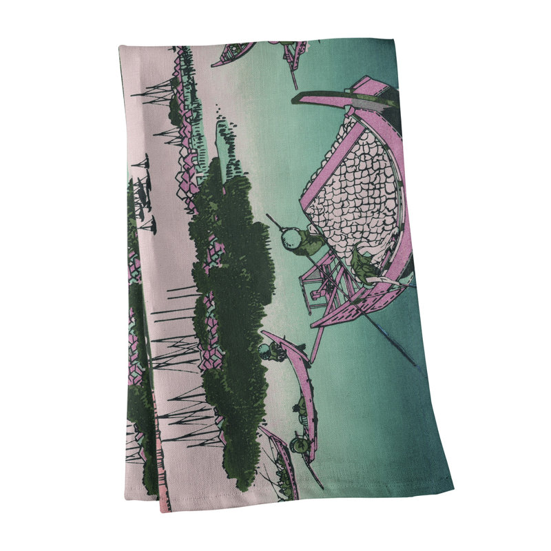 Hague Tea Towel Kitchen Towel, Poly Twill, Green