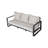 Three-Person Sofa + Rectangular Coffee Table, Light Brown Cushions Yb15052 (Tino Tino), Outdoor Patio Sofa-2103323579