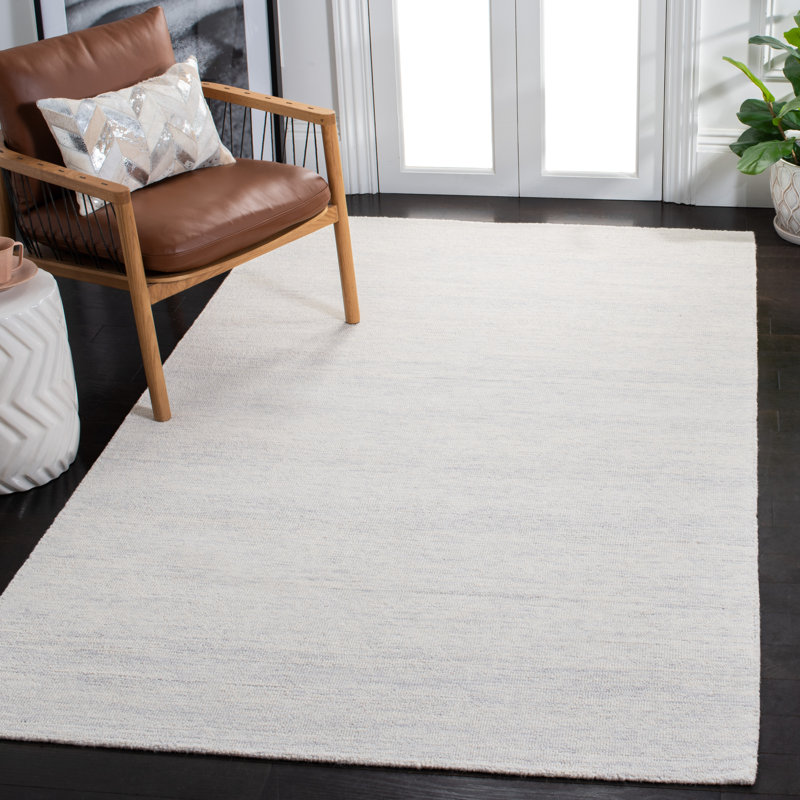 Tapis uni de couleur unie 80% laine et 20% coton touffeté à la main Estilla Metro, Rectangle de 5 pi x 8 pi