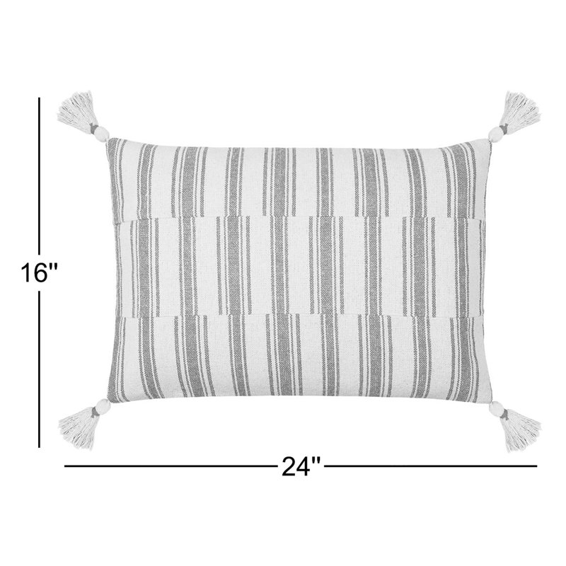 Robbia Tassels Cotton Throw Pillow, Down