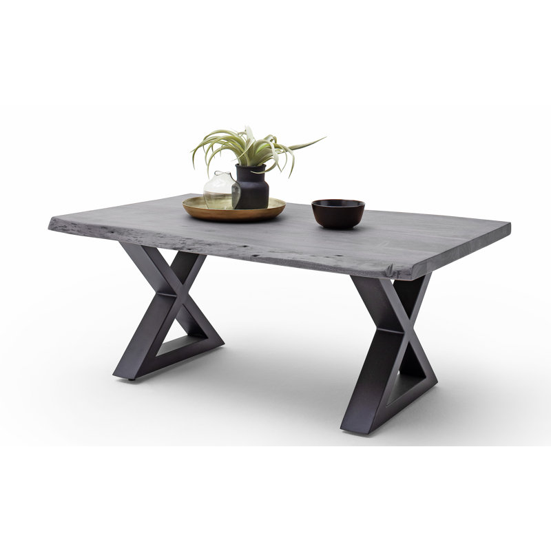 Edmunds Cross Legs Coffee Table, Grey/Brown/Blue, Aluminium