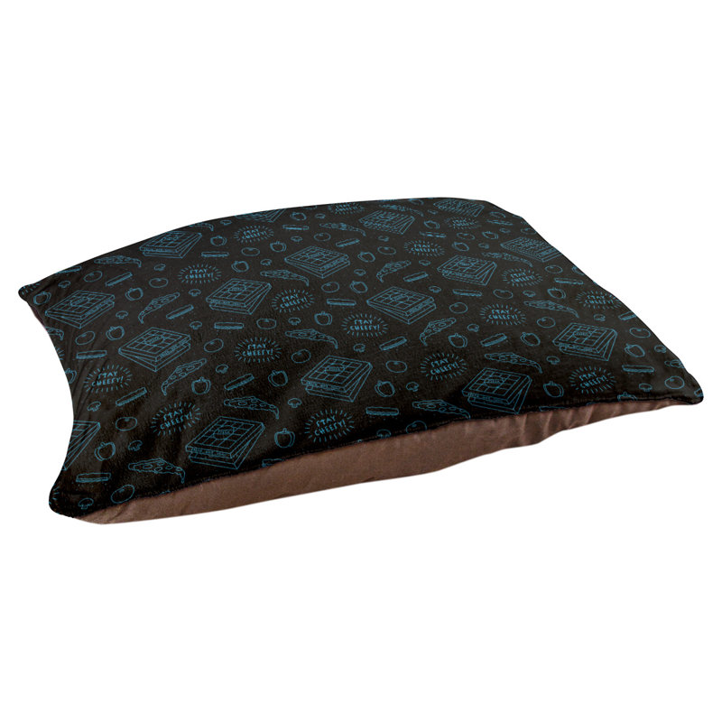 Campion Fleece Pet Bed, 29.5" L x 19.5" W, Black/Blue